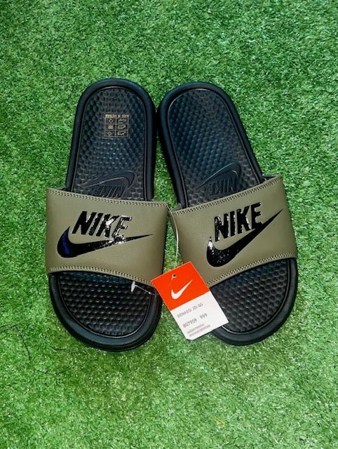 Olive Green Nike Slides